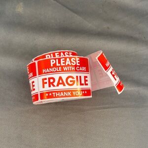 50 Red Fragile Stickers